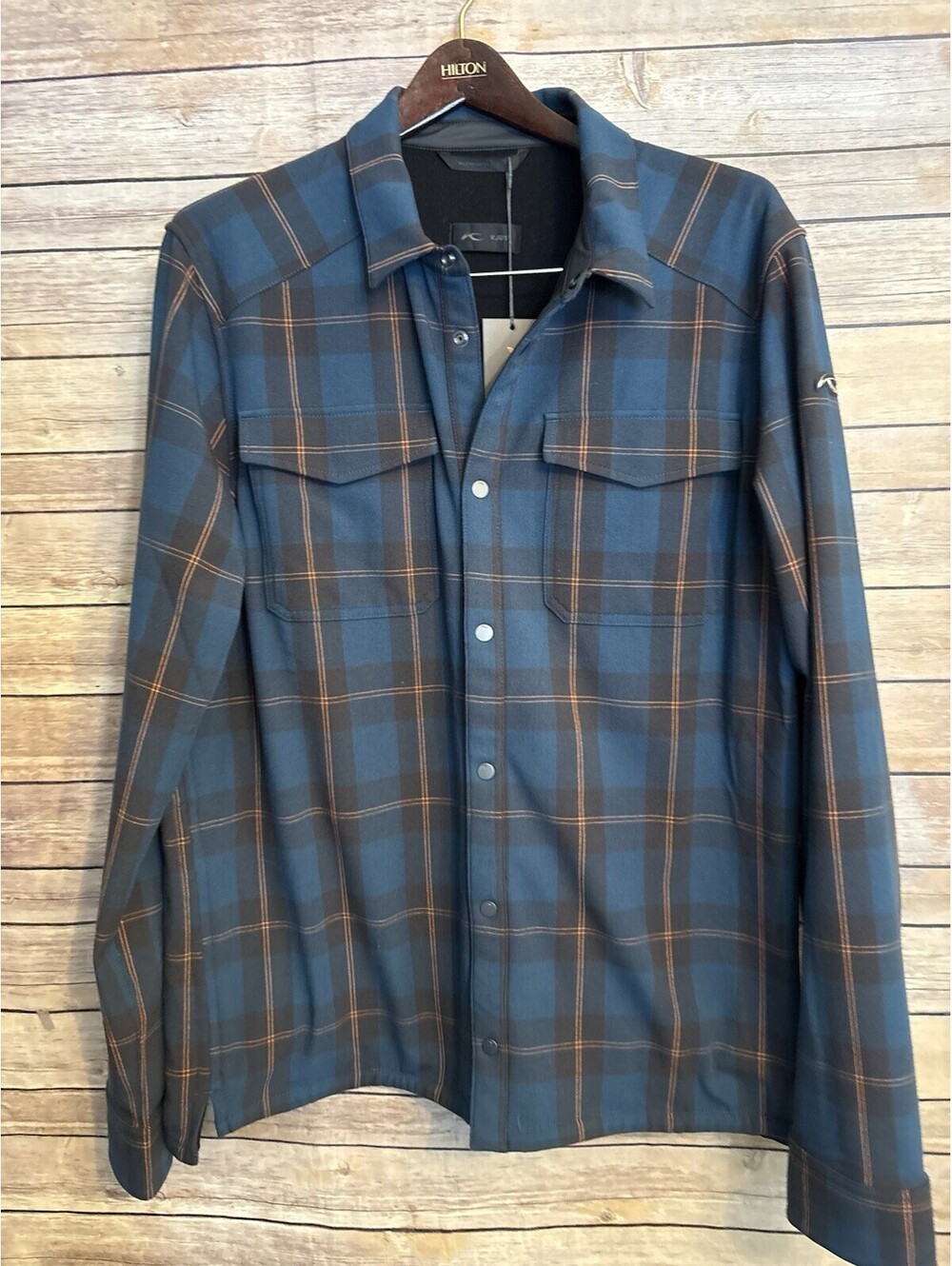 KJUS Ray Warm Shirt Mens Snap Closure Plaid Quick Dry Outdoors XL $349 NWT